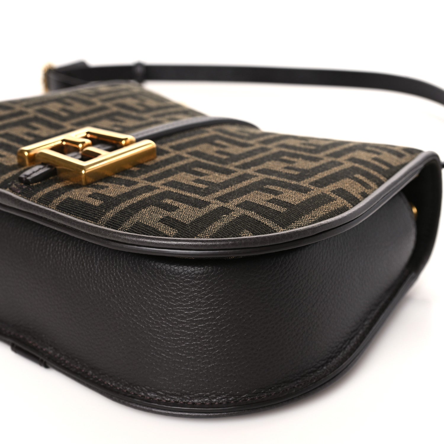 Fendi Fabric Jacquard Vitello Cher Cuoio FF 1974 Medium Fendi C'mon Tobacco Moro Ebano 9 of 9