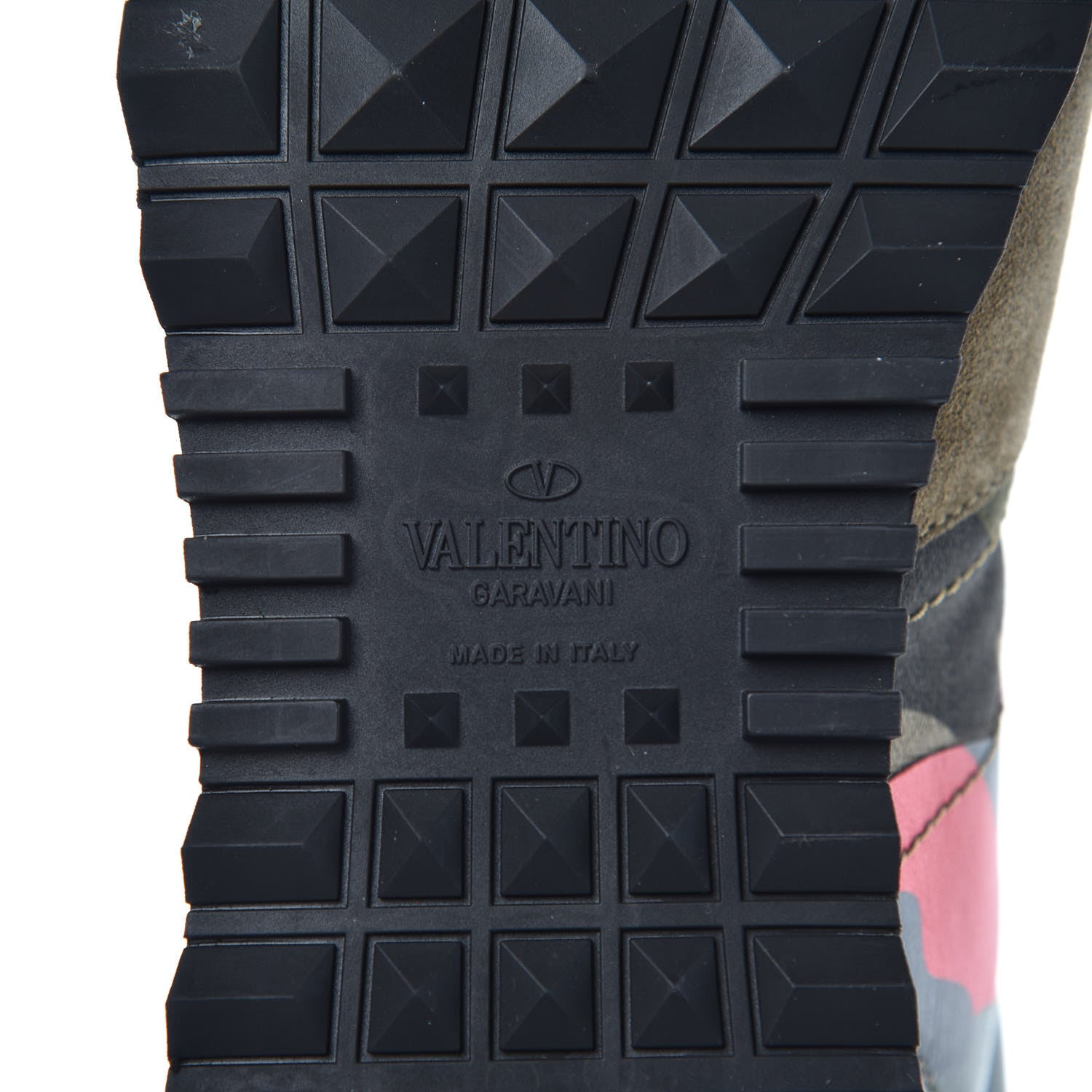 Valentino Garavani Nappa Suede Camouflage Womens Rockrunner Sneakers 39 Army Green Naples Yellow Ninphea 6 of 14