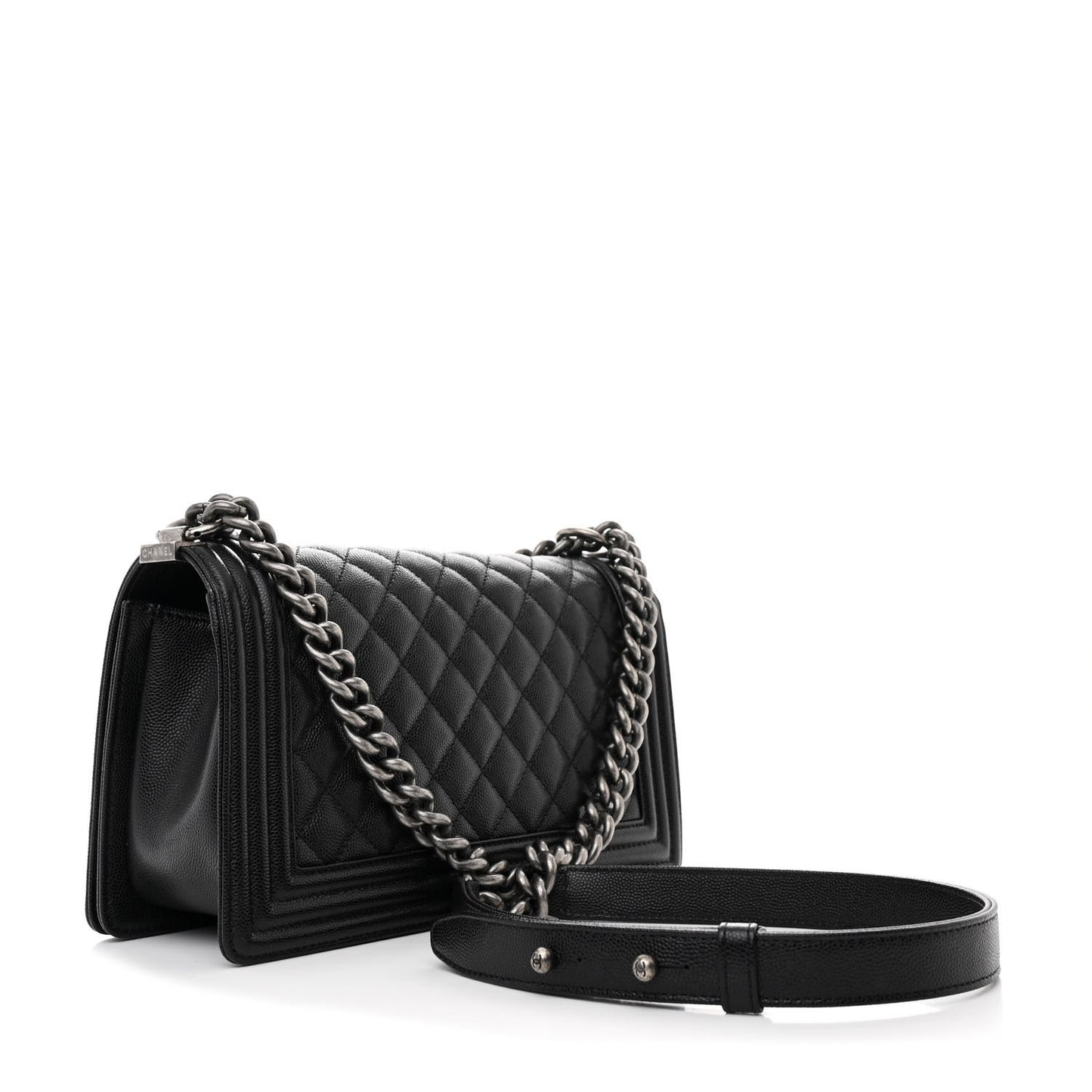 Caviar Quilted Medium Boy Flap Black