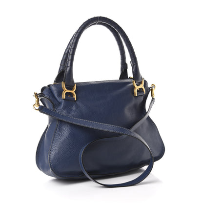 Chloe Calfskin Medium Marcie Satchel Royal Navy 3 of 10