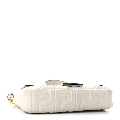Fendi Nappa FF 1974 Embossed Baguette White 4 of 10