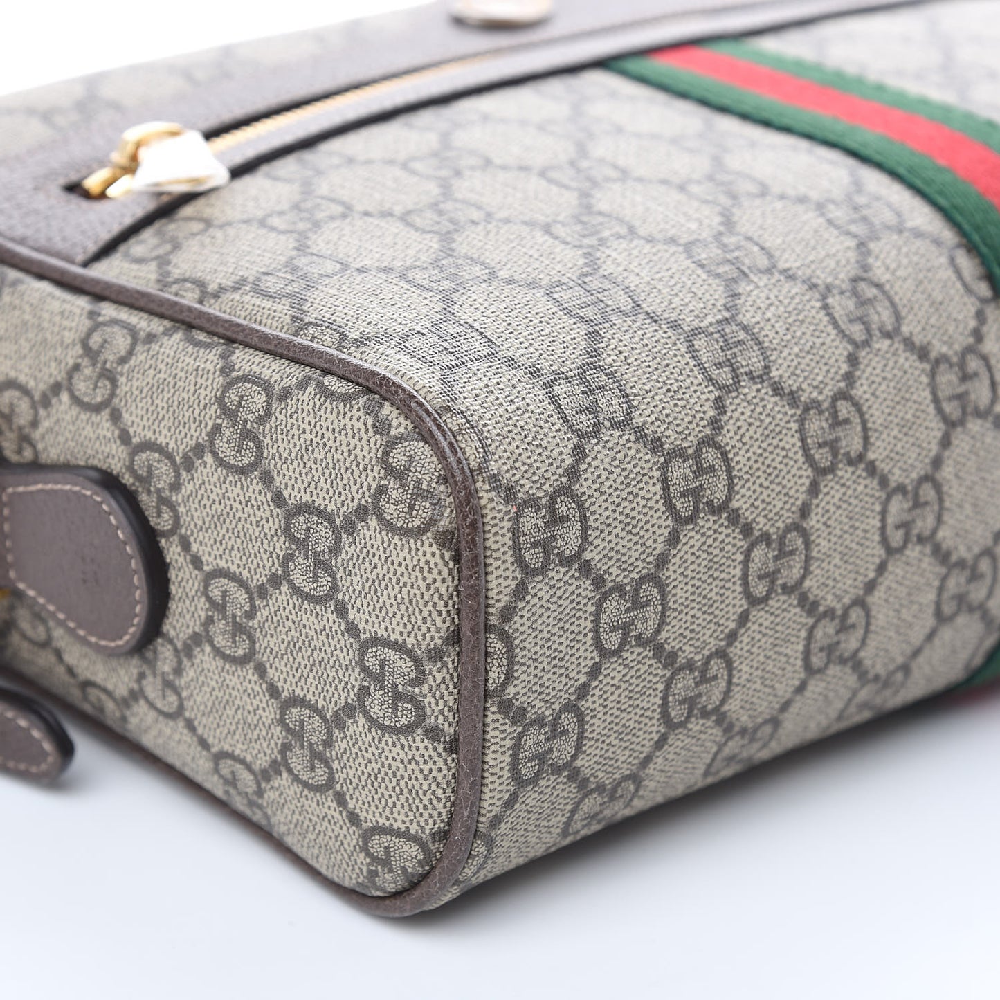 GG Supreme Monogram Web Small Ophidia Shoulder Bag Brown