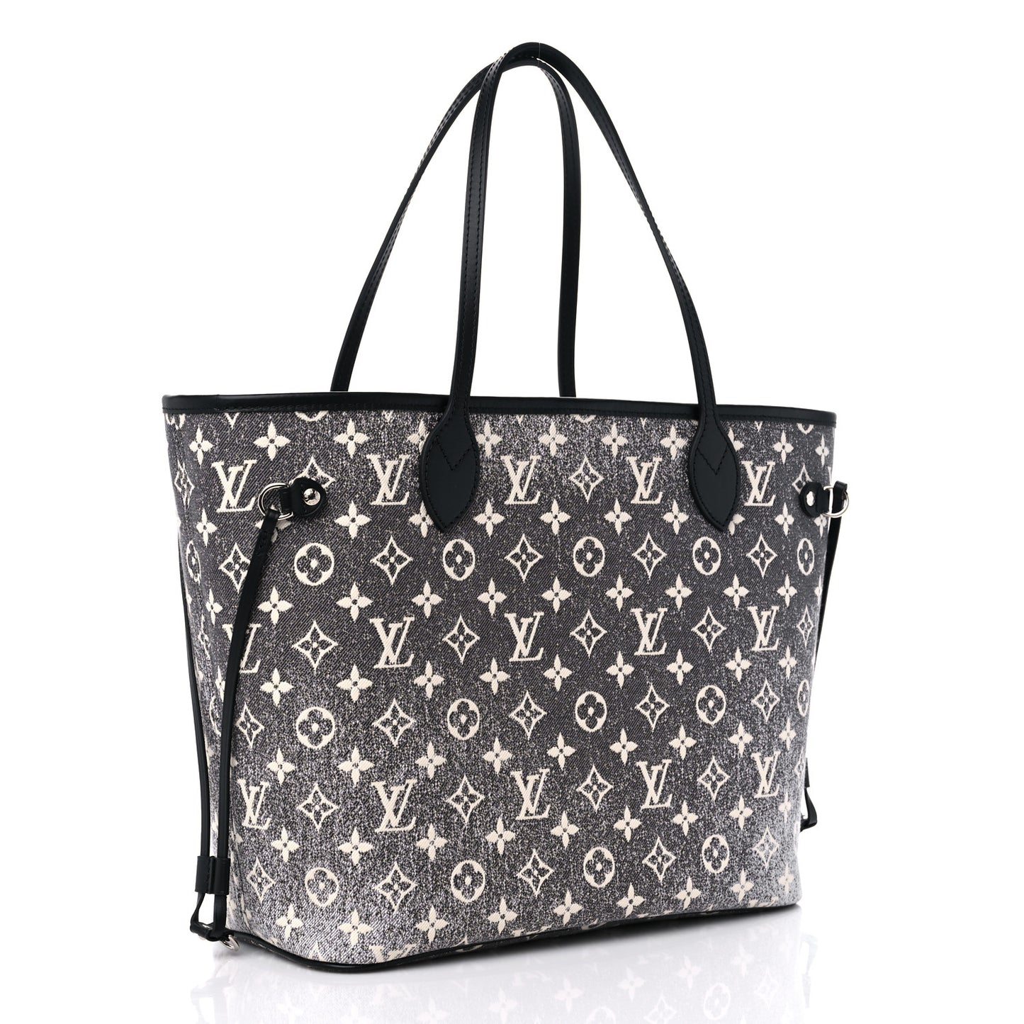 Denim Monogram Jacquard Neverfull MM Grey