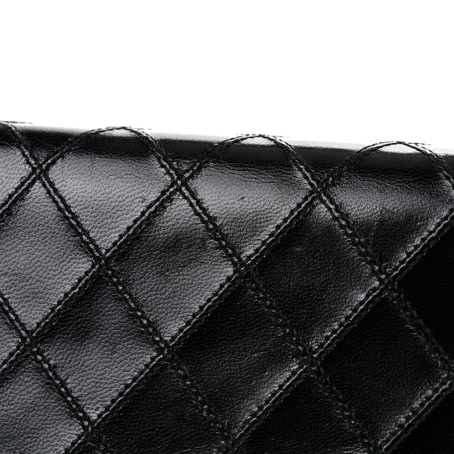 Chanel Lambskin Diamond Stitched Wallet On Chain WOC Black 19 of 23