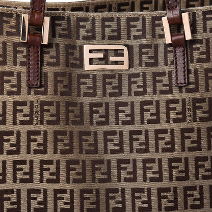 Fendi Zucchino Vitello Tote Mogano Panna Bruciato 8 of 14