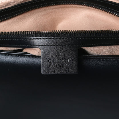 Gucci Calfskin Matelasse Medium GG Marmont Top Handle Shoulder Bag Black 6 of 11
