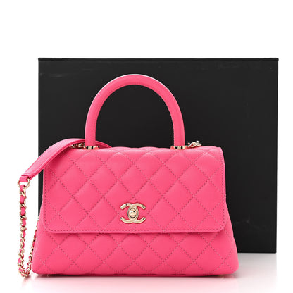 Chanel Caviar Quilted Mini Coco Handle Flap Rose 11 of 11
