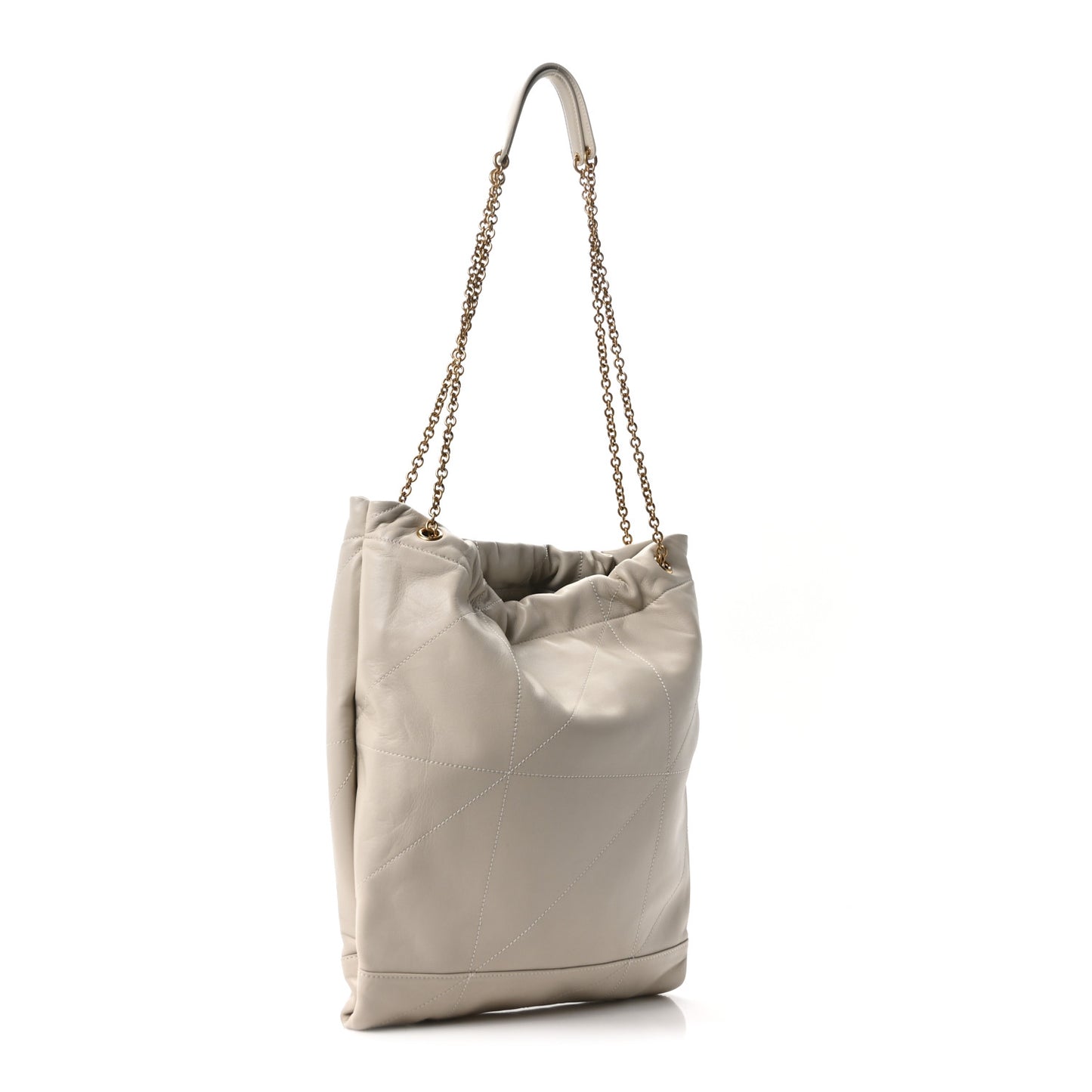 Lambskin Matelasse Monogram Medium Jamie 4.3 Pochon Crema Soft