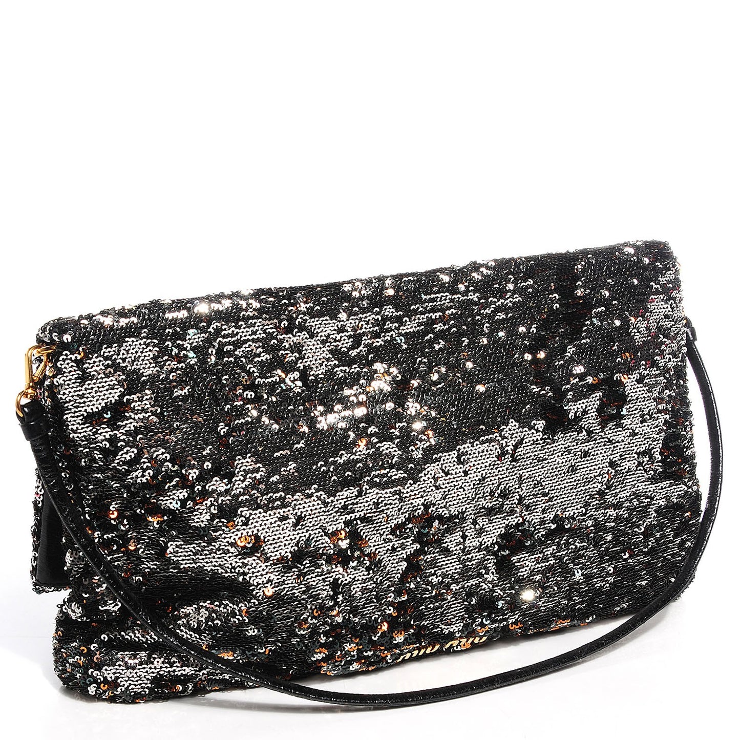 Oversized Sequined Clutch Argento