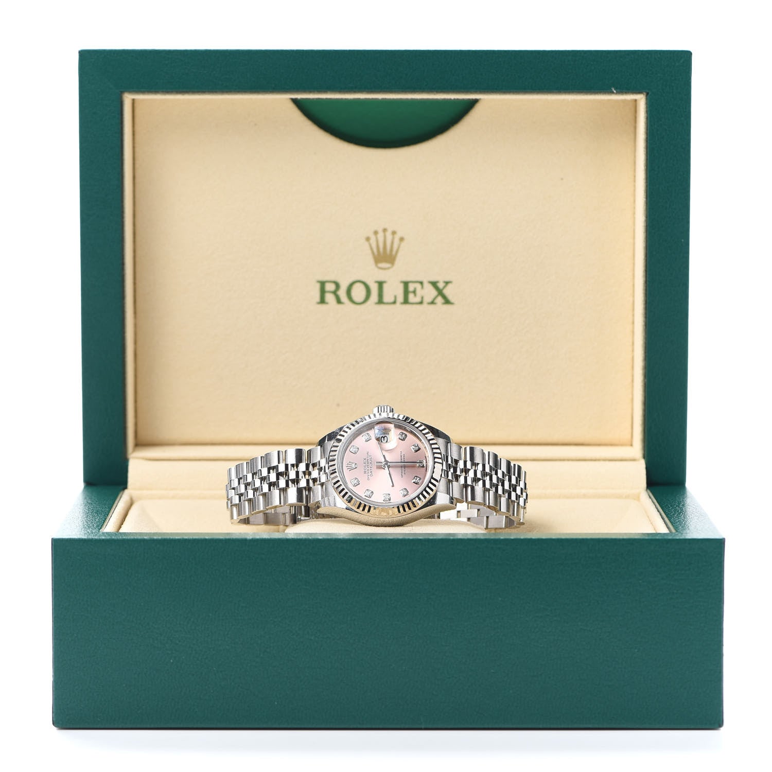 Rolex Stainless Steel 18K White Gold Diamond 28mm Oyster Perpetual Datejust Watch Pink 279174 6 of 6