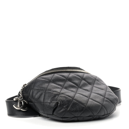 Chanel Grained Calfskin Quilted Waist Belt Bag Black 3 of 8