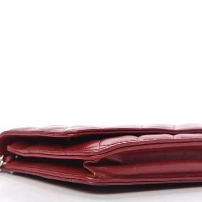 Chanel Lambskin Quilted Wallet on Chain WOC Red 6 of 11