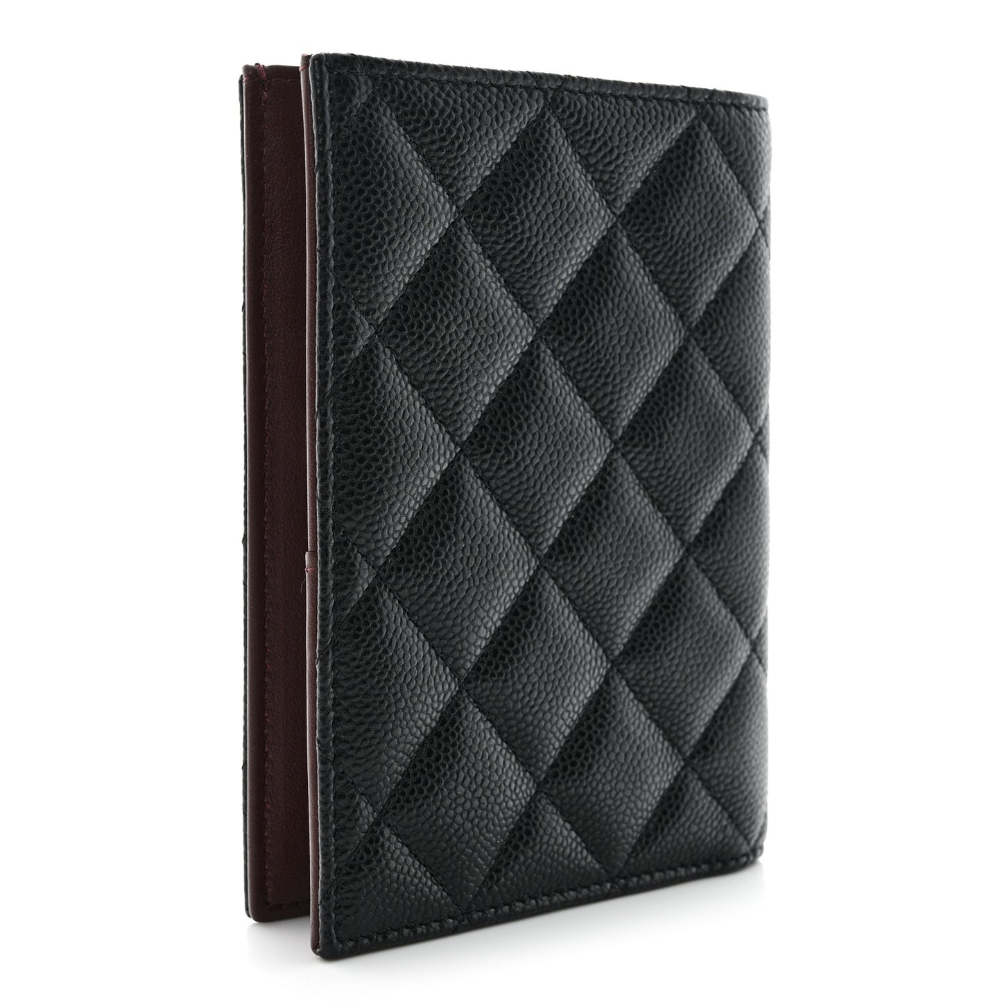 Caviar Quilted Passport Holder Black