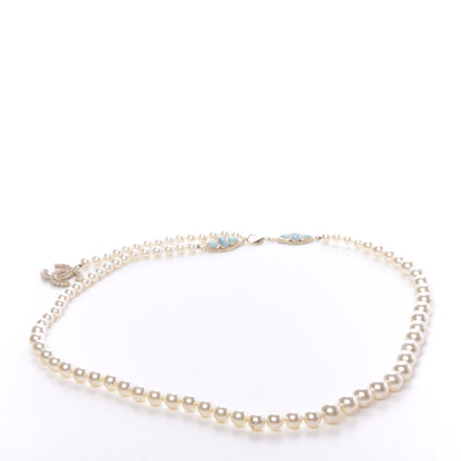 Chanel Pearl CC Belt Turquoise Burgundy 2 of 4