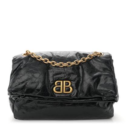 Balenciaga Arena Calfskin Small Monaco Chain Shoulder Bag Black 1 of 10