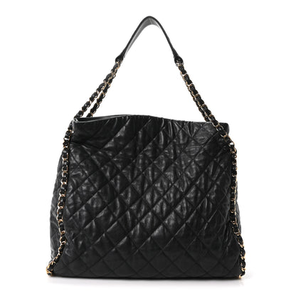 Chanel Calfskin Quilted Medium Chain Me Hobo Black 1 of 10