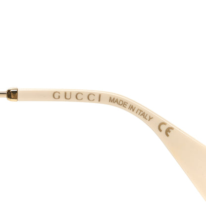 Gucci Metal Crystal Geometrical Frame Sunglasses GG0898S Silver Gold 5 of 7