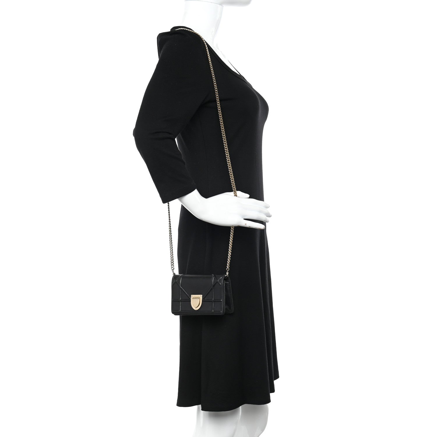Christian Dior Lambskin Baby Diorama Flap Bag Black 2 of 8