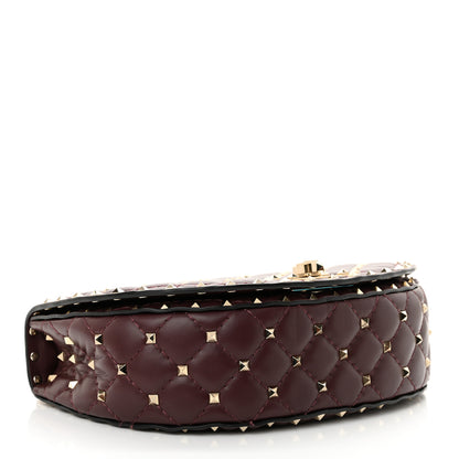 Valentino Garavani Nappa Medium Rockstud Spike Halfmoon Saddle Bag Rubin 4 of 10