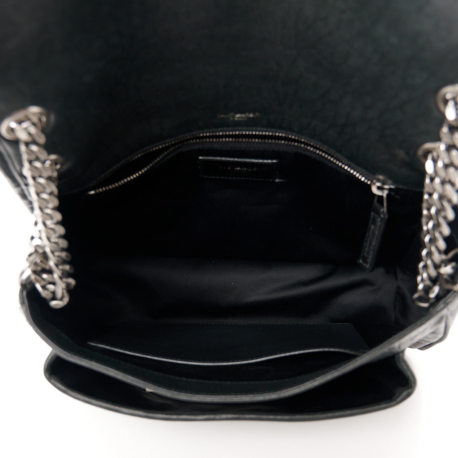 Saint Laurent Grained Lambskin Monogram Medium Niki Chain Satchel Black 5 of 10
