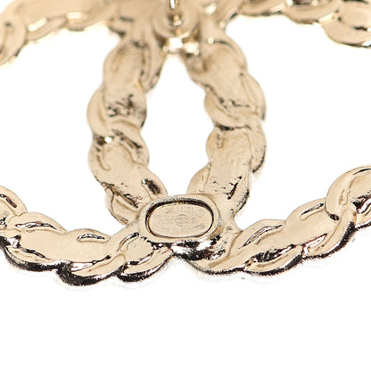 Chanel Enamel Metal Chain French New Wave CC Earrings Black Gold 4 of 5