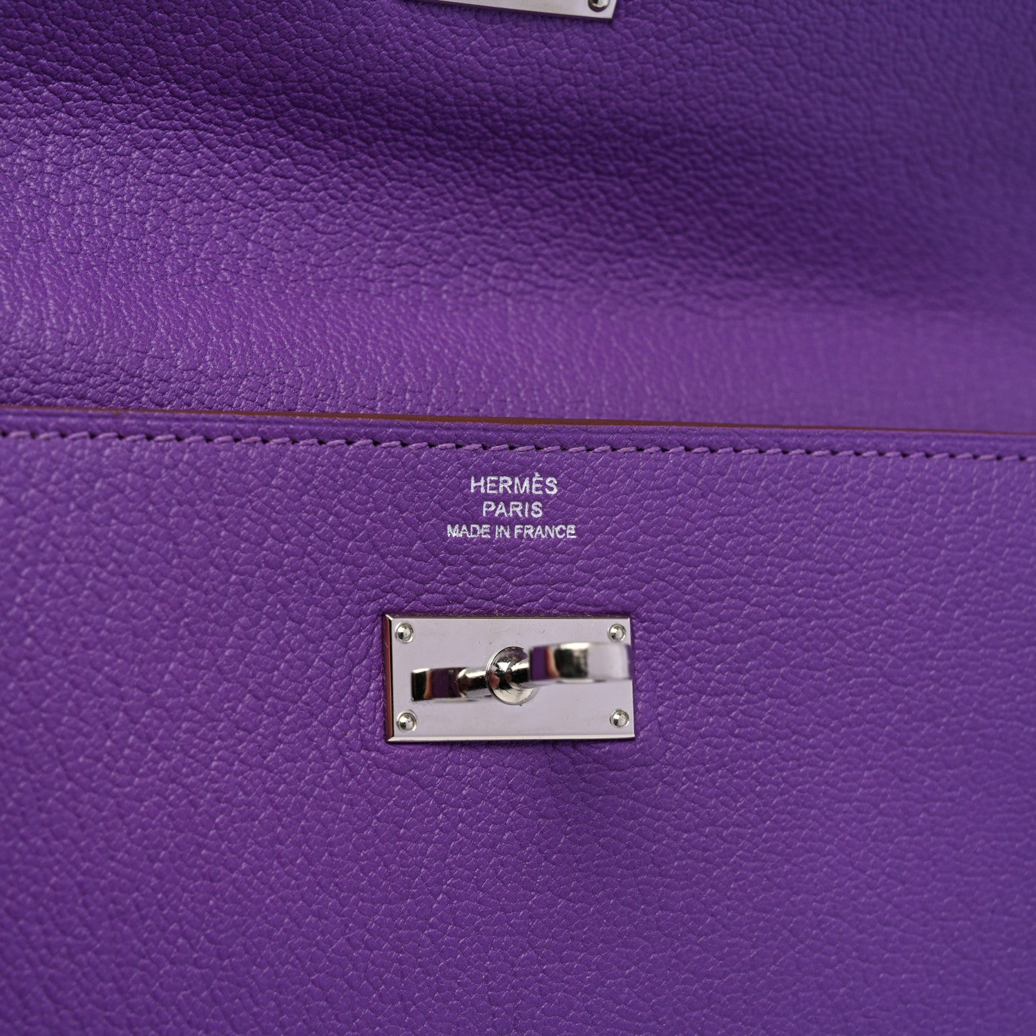 Hermes Chevre Mysore Kelly Longue Wallet Violet 6 of 11