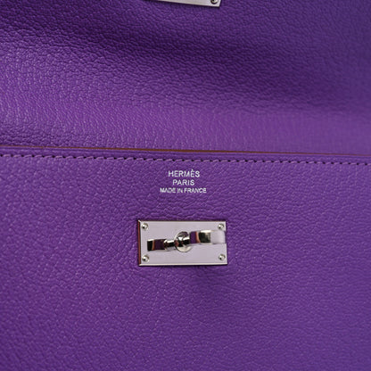 Hermes Chevre Mysore Kelly Longue Wallet Violet 6 of 11