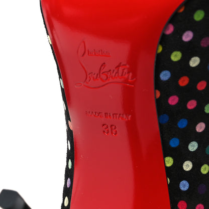 Christian Louboutin Suede Polka Dot Hot Chick 100 Pumps 38 Black Multicolor 38 Black Multicolor 6 of 9