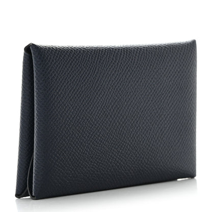 Hermes Epsom Calvi Duo Card Case Bleu Indigo 3 of 8