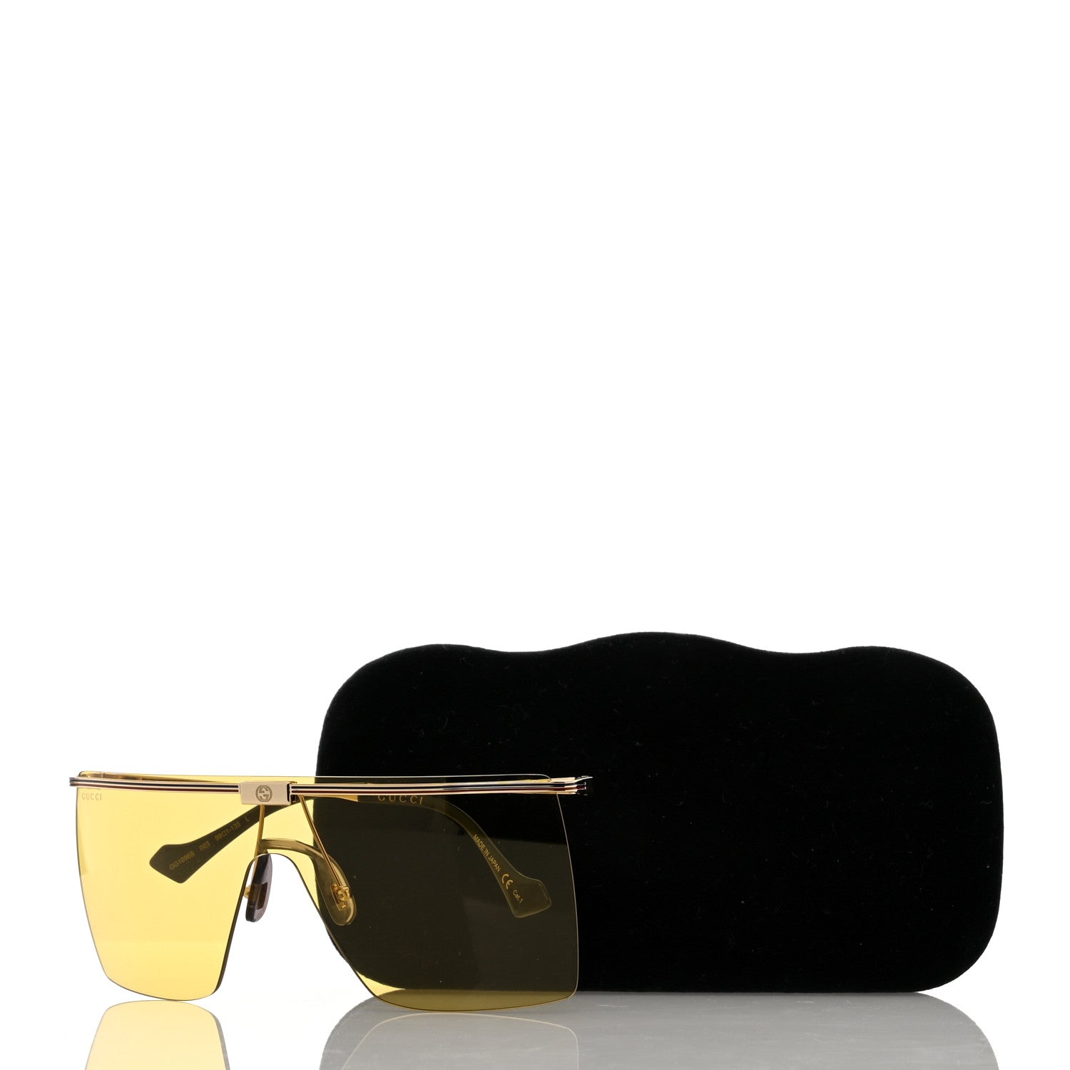 Gucci Metal Rimless Shield Sunglasses GG1096S Gold 8 of 8