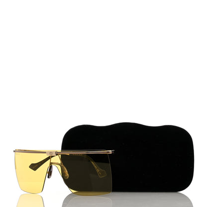 Gucci Metal Rimless Shield Sunglasses GG1096S Gold 8 of 8