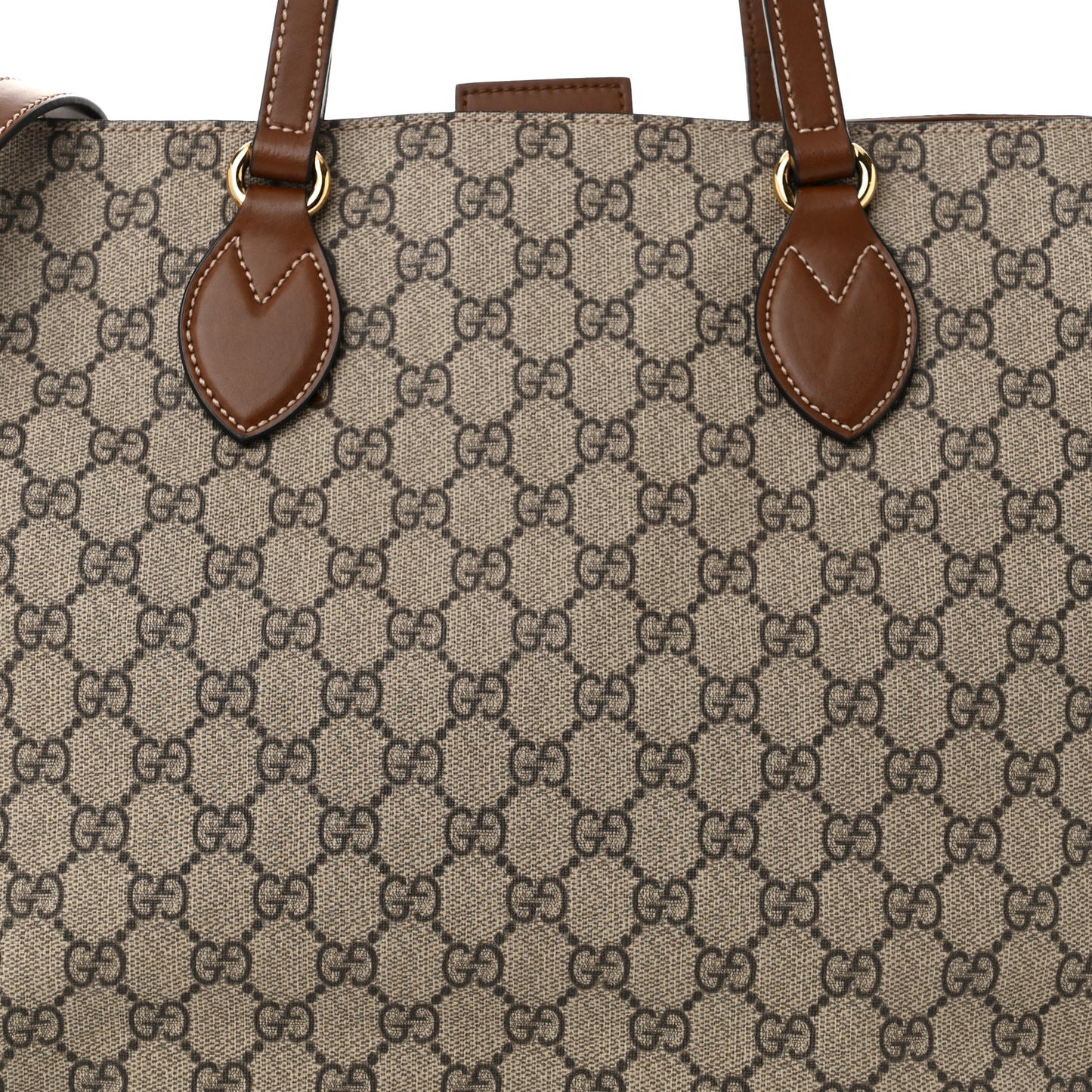 Soft GG Supreme Monogram Medium Crossbody Tote Beige Cuir