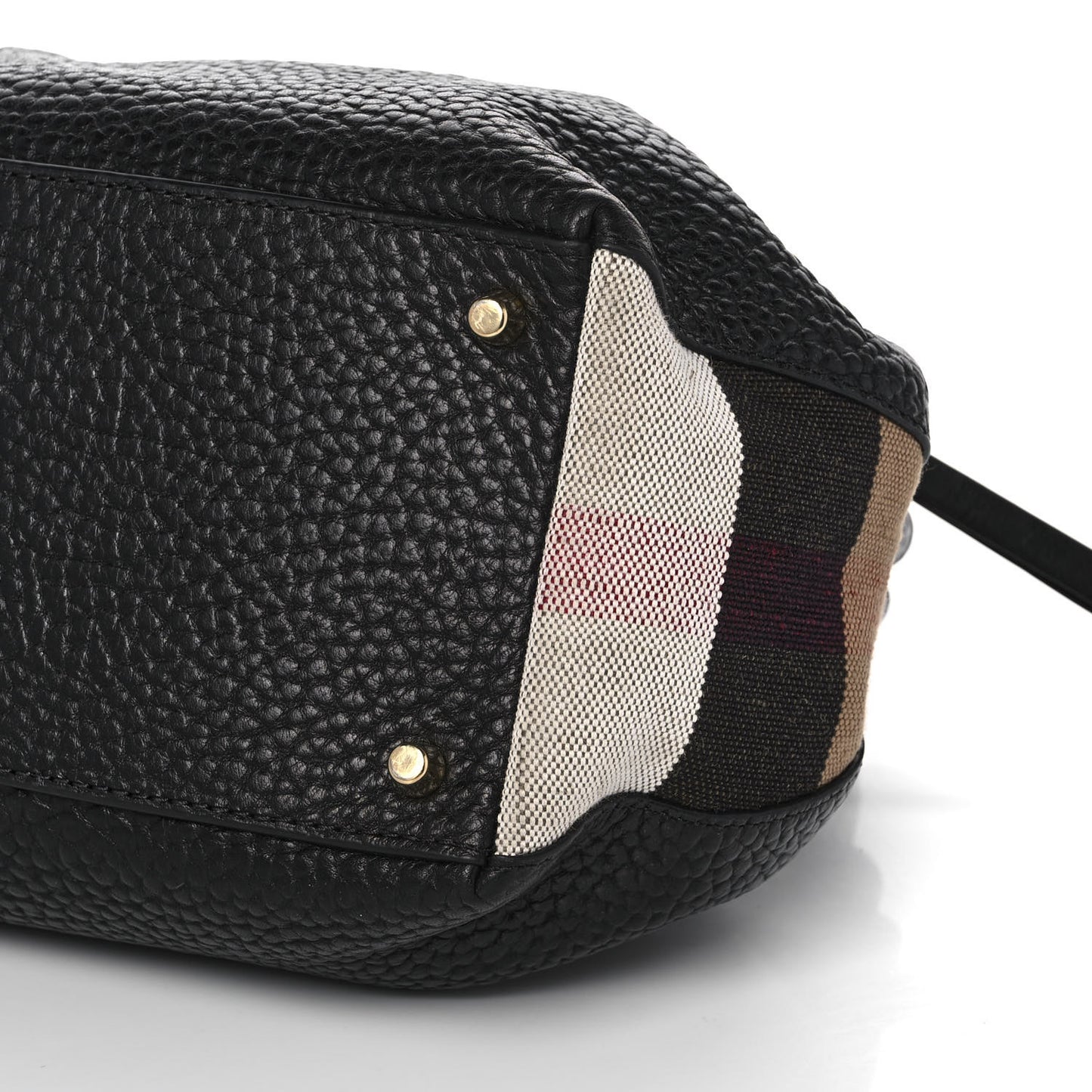 Grainy Calfskin House Check Small Maidstone Black
