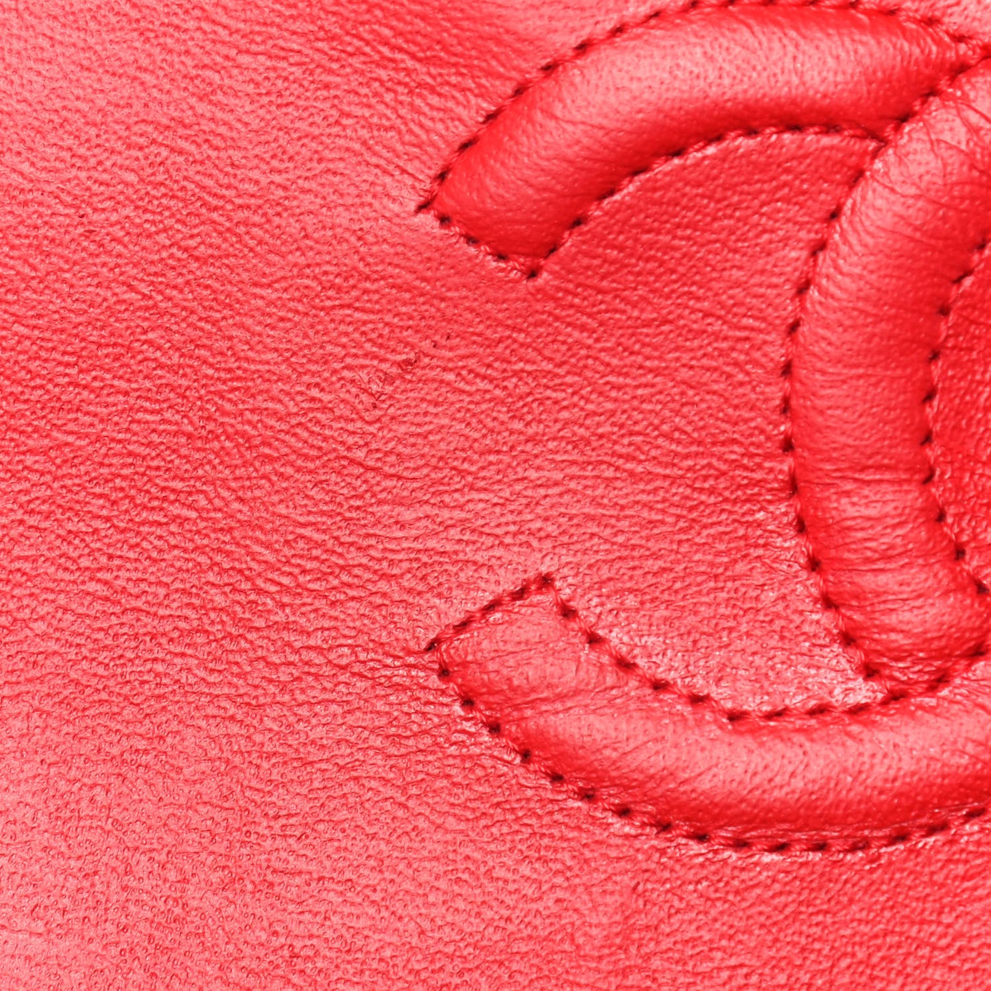 Lambskin Quilted Medium Double Flap Red