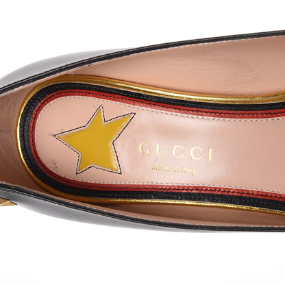 Gucci Malaga Kid Web Bow Pumps 37 Black 7 of 9
