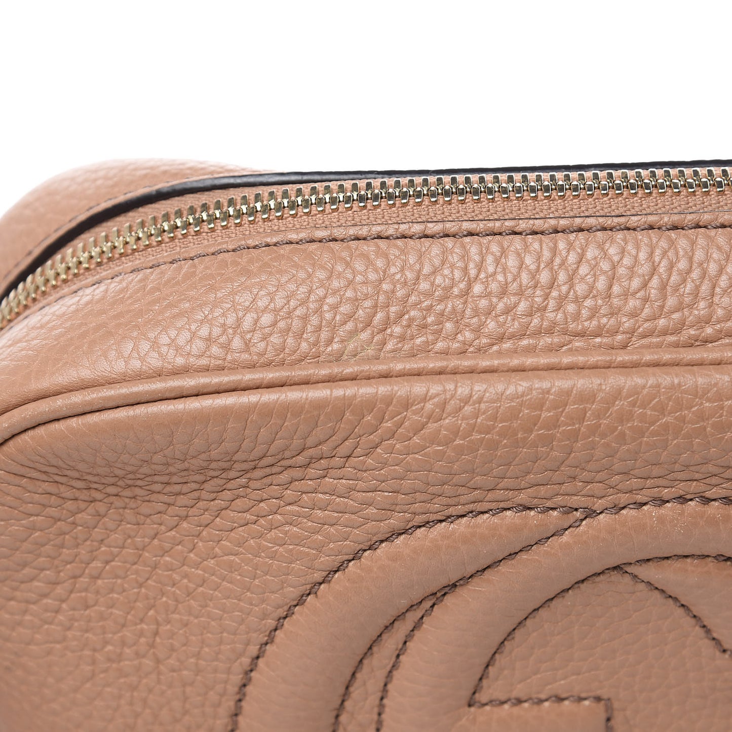 Pebbled Calfskin Small Soho Disco Bag Rose Beige