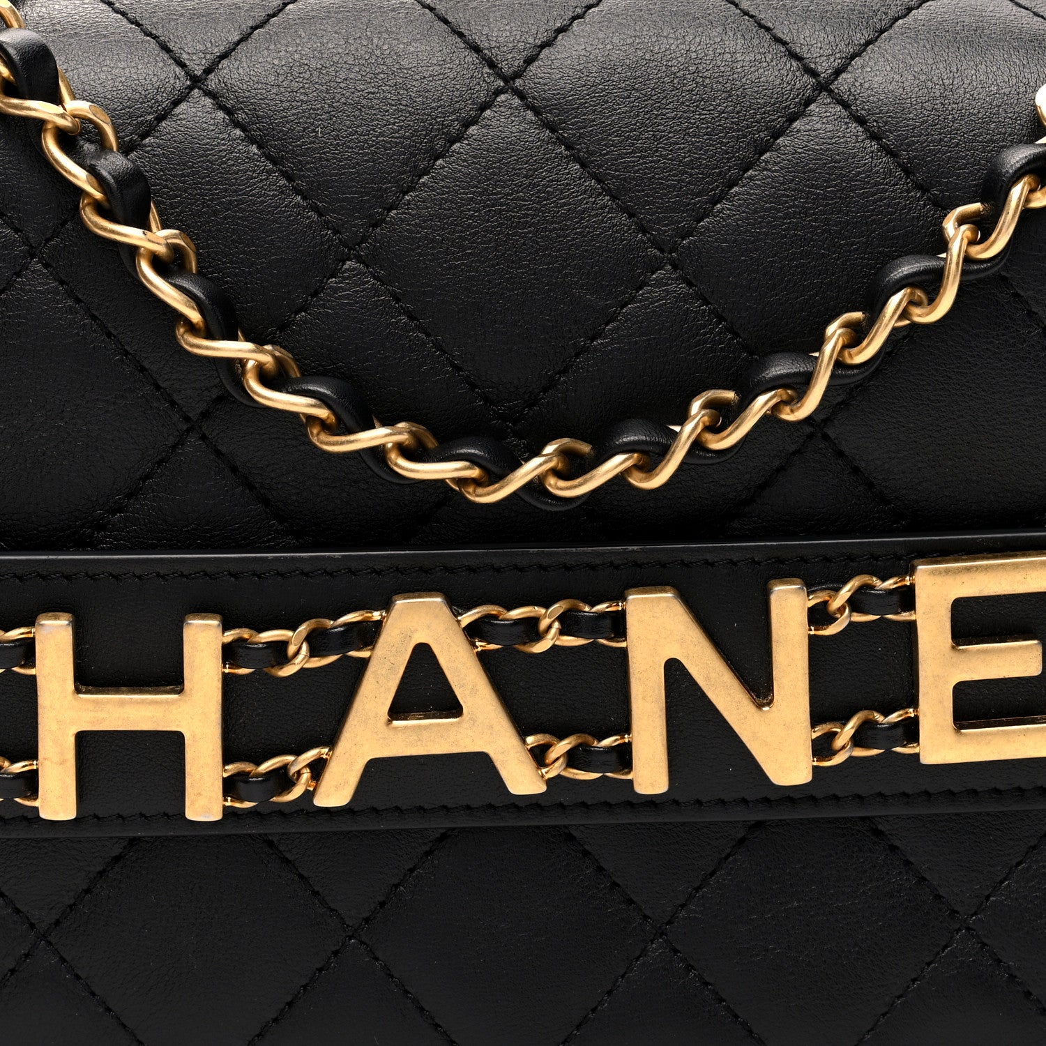Chanel Calfskin Quilted Enchained Flap Black 8 of 10
