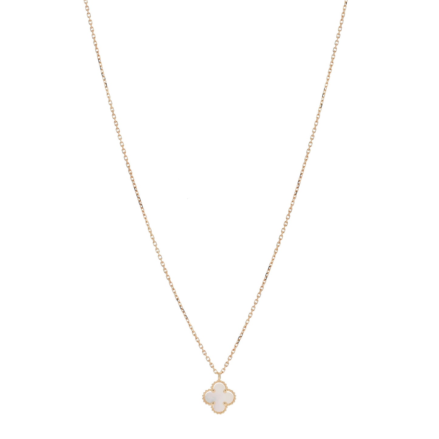 18K Yellow Gold Mother of Pearl Sweet Alhambra Pendant Necklace