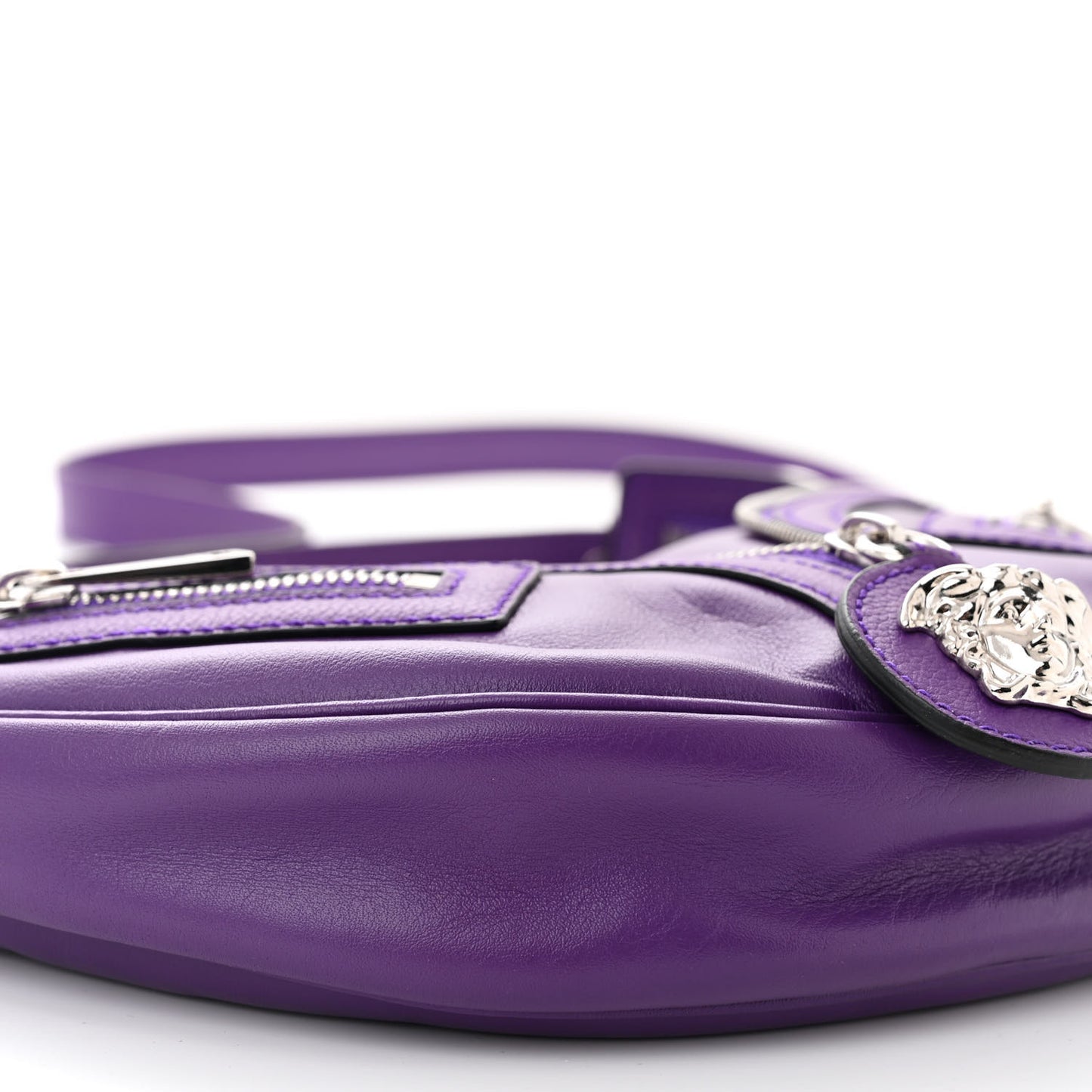Calfskin Small Repeat Zip Hobo Purple