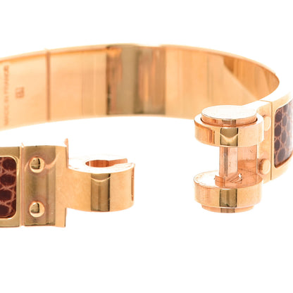 Hermes Lizard Charniere Cuir Narrow Hinged Bracelet S Etrusque 6 of 7