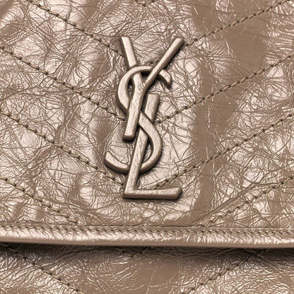 Saint Laurent Crinkled Calfskin Matelasse Monogram Medium Niki Chain Satchel Light Natural 7 of 12