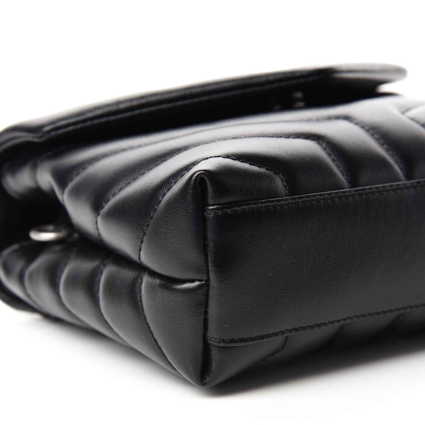 Calfskin Y Quilted Monogram Toy Loulou Crossbody Bag Black