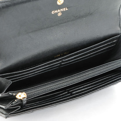 Chanel Lambskin Quilted Boy Flap Wallet Black 5 of 8