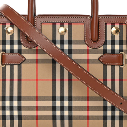 Burberry Calfskin Vintage Check Mini Two Handle Title Bag Archive Beige 8 of 10