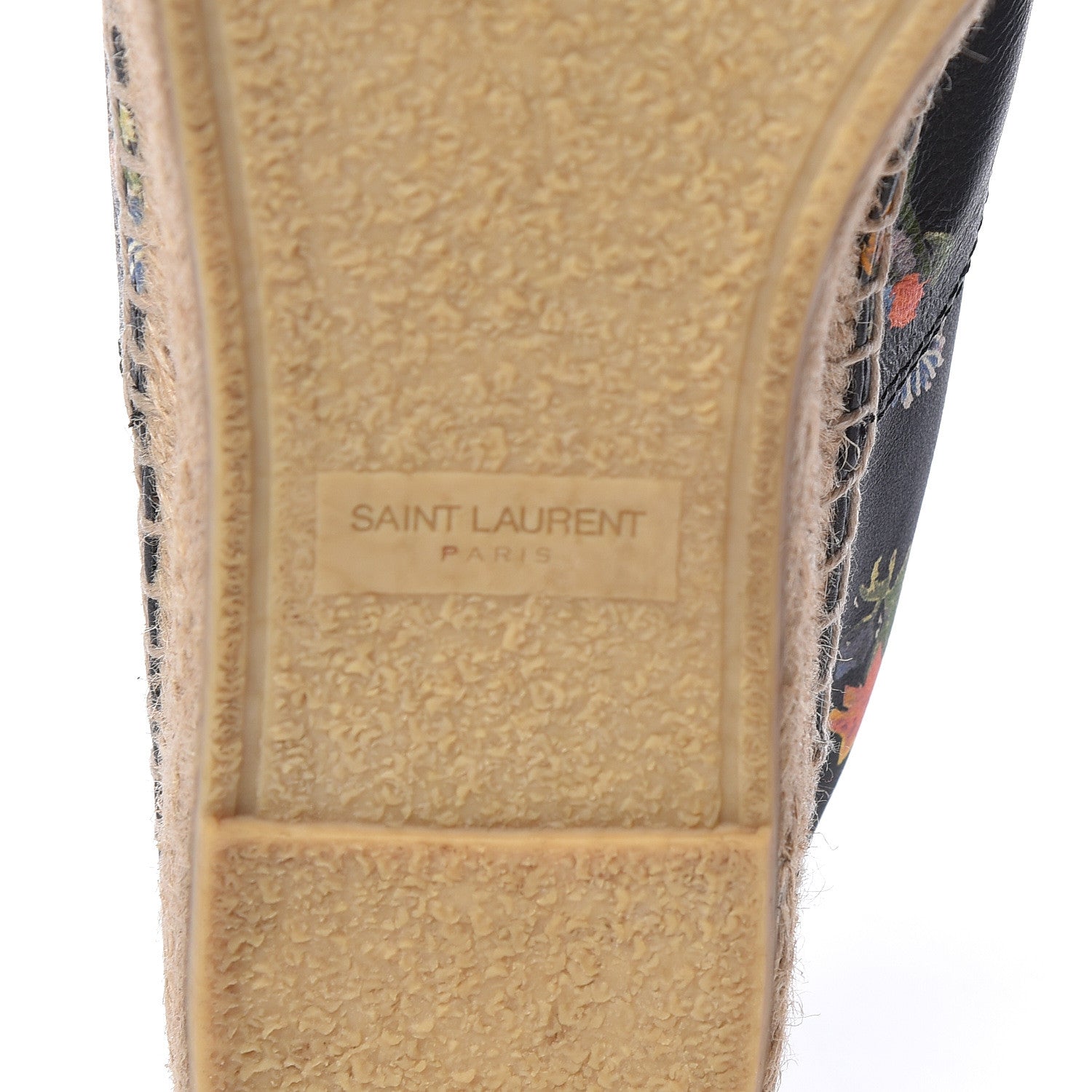 Saint Laurent Floral Print Lace Up Espadrilles 37 Black 6 of 11