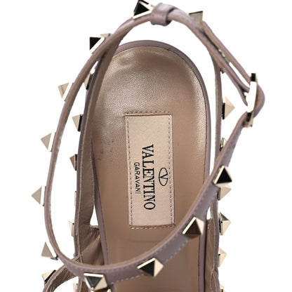 Valentino Garavani Pebbled Calfskin Rockstud Ankle Strap Pumps 41 Poudre 7 of 8