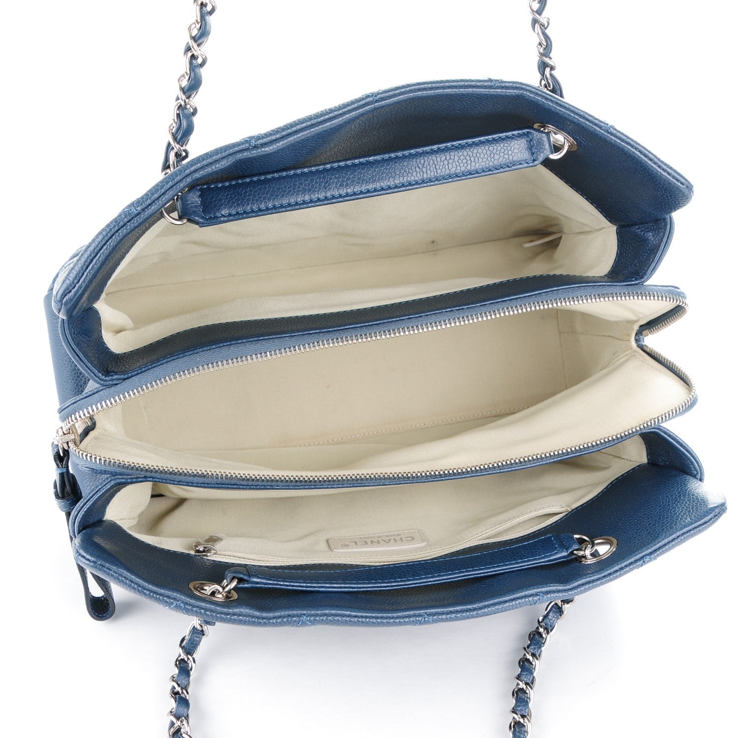 Chanel Caviar Quilted Timeless CC Tote Blue 5 of 8