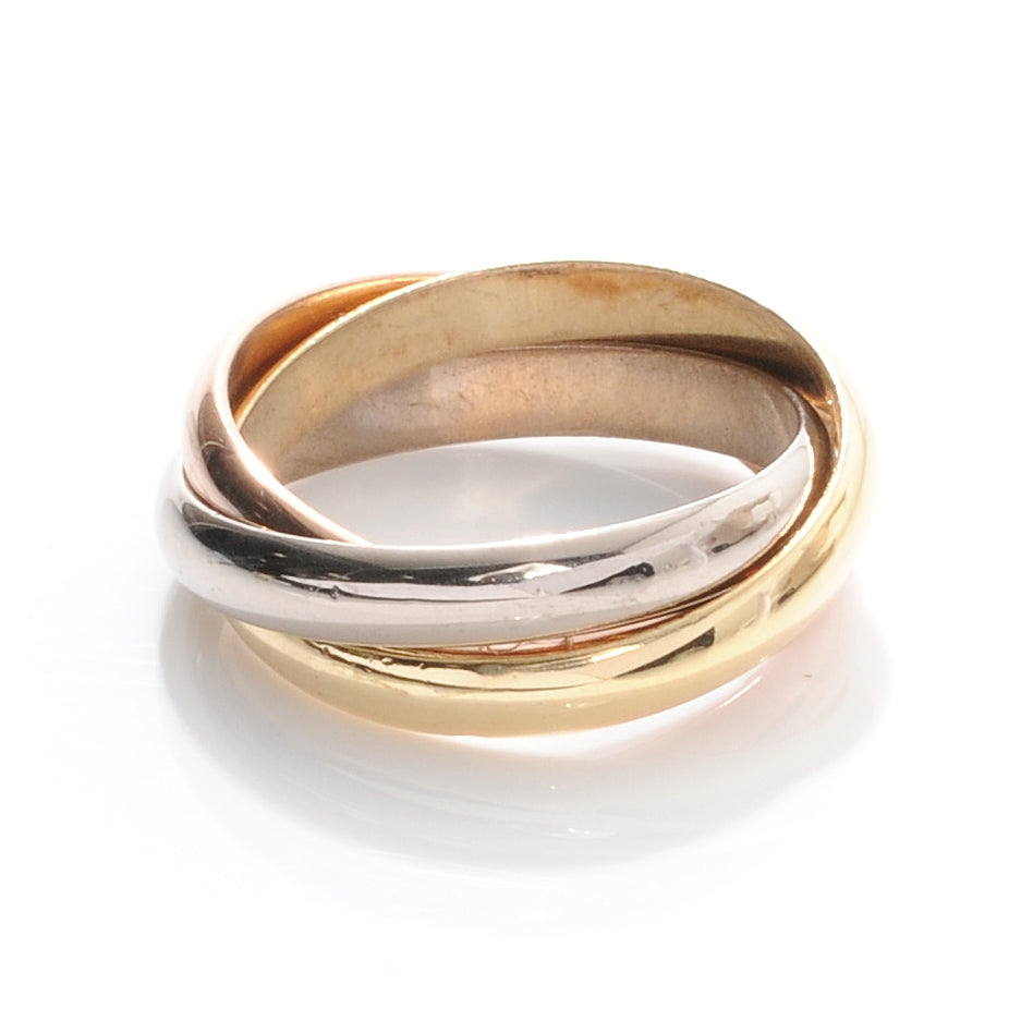 Cartier 18k Pink Yellow White Gold Trinity Ring 54 7 3 of 6