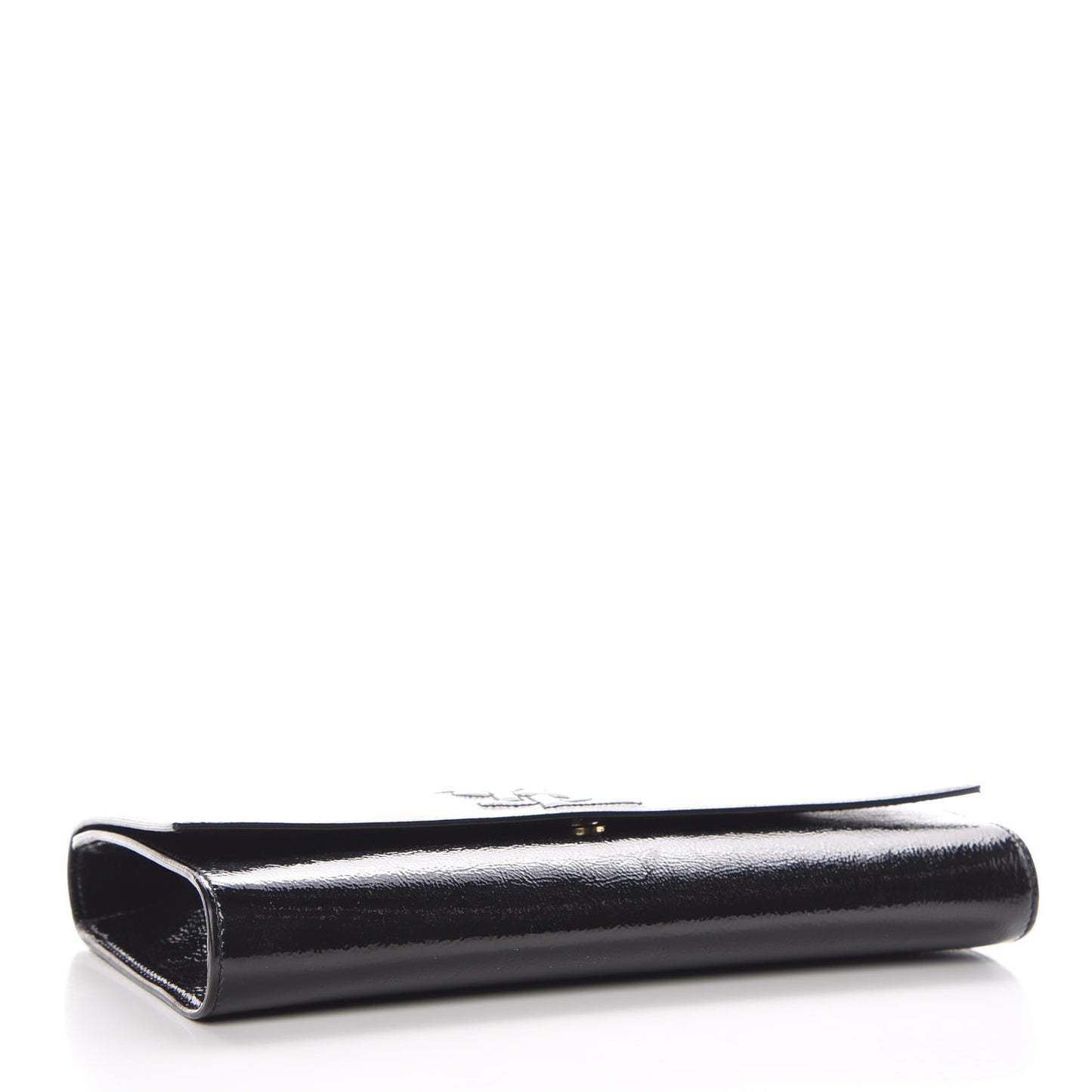 Textured Patent Monogram Large Belle De Jour Clutch Black