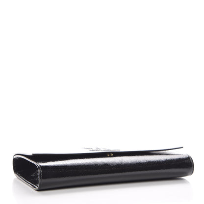 Saint Laurent Textured Patent Monogram Large Belle De Jour Clutch Black 4 of 8